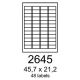 etikety RAYFILM 45,7x21,2 univerzálne červené R01222645A (100 list./A4) (R0122.2645A)