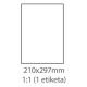 etikety ECODATA Samolepiace 210x297 transparent PET fólia lesklá (100 listov A4/bal.) (ECO-210297PETFOL)