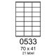 etikety RAYFILM 70x41 biele s odnímateľným lepidlom R01020533A (100 list./A4) (R0102.0533A)