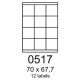 etikety RAYFILM 70x67,7 biele s odnímateľným lepidlom R01020517A (100 list./A4) (R0102.0517A)