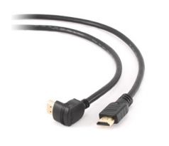 HDMI High speed 90 degrees male to straight male connectors cable,  19 pins gold-plated connectors, 3 m, bulk package (CC-HDMI490-10)
