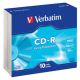 CD-R VERBATIM DTL 700MB 52X Slim box 10ks/bal. (43415)