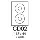 etikety RAYFILM CD02 118/44 univerzálne biele R0100CD02C (20 list./A4) (R0100.CD02C)
