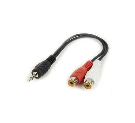 3.5 mm plug to 2 x RCA sockets stereo audio cable, 0,2 m (CCA-406)