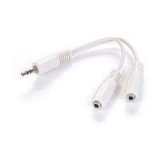 3.5 mm audio splitter cable, 10 cm (CCA-415W)