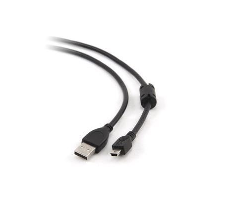 kábel USB 2.0 Mini 5pin 1.8m CABLEXPERT premium quality čierny (CCF-USB2-AM5P-6)