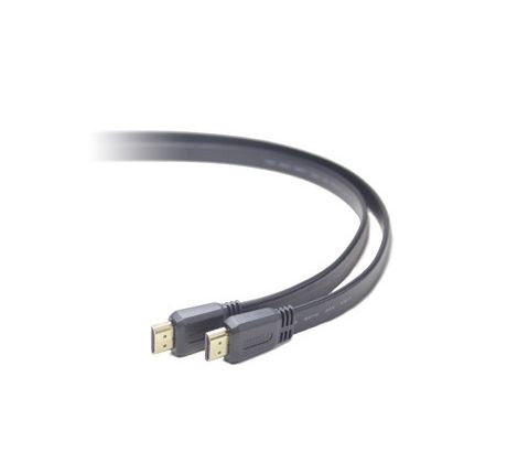 kábel HDMI/M - HDMI/M 1.4 dĺžka 1,8m, CABLEXPERT plochý kábel, čierny (CC-HDMI4F-6)