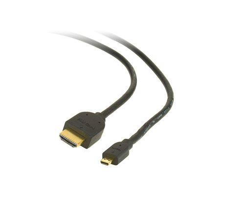 HDMI male to micro D-male black cable with gold-plated connectors, 1.8 m, bulk package (CC-HDMID-6)