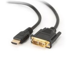 HDMI to DVI 18+1pin single-link male-male black cable with gold-plated connectors, 7.5m, bulk packing (CC-HDMI-DVI-7.5MC)