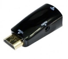 HDMI to VGA and audio adapter, single port, black (A-HDMI-VGA-02)