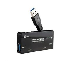 Modecom MC-4P externý USB 3.0 4-portový hub (HUB-4PORTS-USB3-BLA)