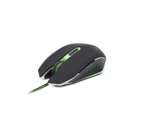 myš GEMBIRD optická herná, čierno-zelená, 2400 DPI, USB 2.0 (MUSG-001-G)