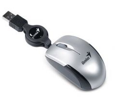 Myš GENIUS Micro Traveler V2, kráblová, 1200 DPI, USB, strieborná (31010125106)