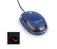 Optical mouse, USB, blue/transparent (MUS-U-01-BT)
