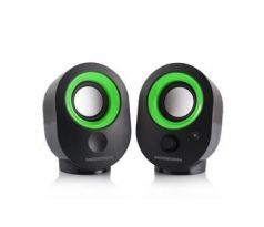 Reproduktory Modecom MC-XS5 2x 2W, USB napájanie, black-green (čierno-zelené) (G-Y-00XS5-180-2)