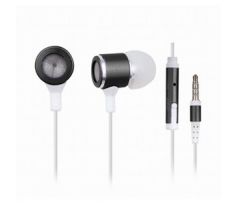 Metal earphones with microphone, black (MHS-EP-001)