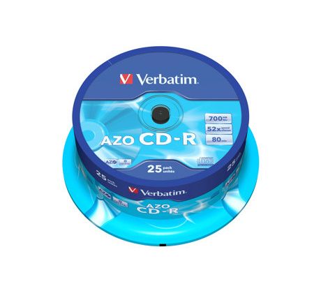 CD-R VERBATIM DTL+ Crystal 700MB 52X 25ks/cake*AZO (43352)