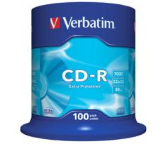 CD-R VERBATIM DTL 700MB 52X 100ks/cake*Extra protection *biely povrch (43411)