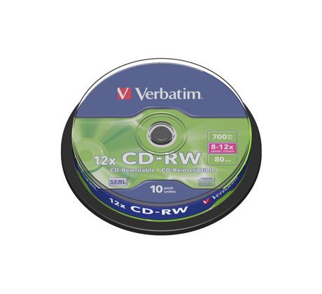 CD-RW VERBATIM DTL+ 700MB 12X 10ks/cake (43480)