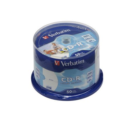 CD-R VERBATIM DTL+ Wide Printable non-ID 700MB 52X 50ks/spindel*AZO (43438)