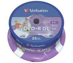 DVD+R VERBATIM Printable DL 8,5GB 8X Dvojvrstvové 25ks/cake (43667)
