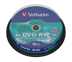 DVD-RW VERBATIM 4,7GB 4X 10ks/cake (43552)