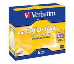 DVD+RW VERBATIM 4,7GB 4X 5ks/bal. (43229)