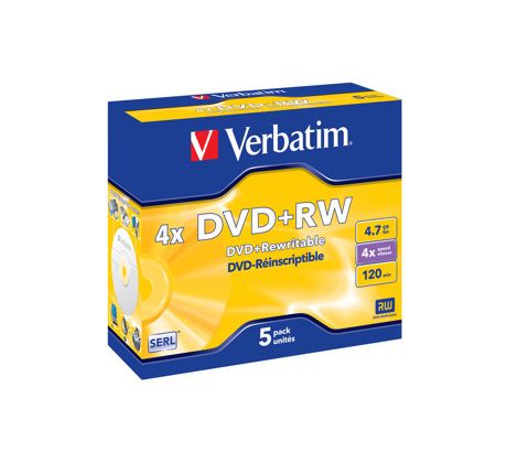 DVD+RW VERBATIM 4,7GB 4X 5ks/bal. (43229)