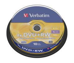 DVD+RW VERBATIM 4,7GB 4X 10ks/cake (43488)