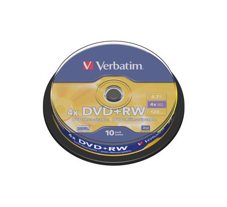 DVD+RW VERBATIM 4,7GB 4X 10ks/cake (43488)