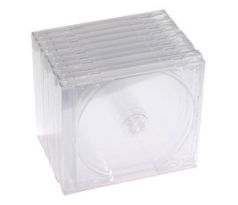 Single CD case – clear cover and base with black tray assembled 10pcs (CD1-C(10))