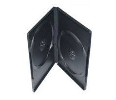 Double DVD case -black with full sleeve 14mm (DVDS-B/10)