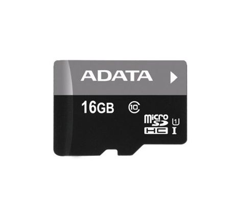 Pamäťová karta ADATA Premier micro SDHC karta 16GB UHS-I U1 Class 10 + adaptér SDHC (AUSDH16GUICL10-RA1)
