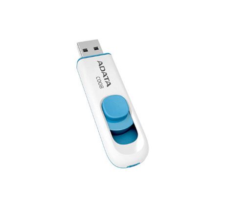 USB kľúč ADATA Classic Series C008 16GB USB 2.0  výsuvný konektor, bielo-modrý (AC008-16G-RWE)