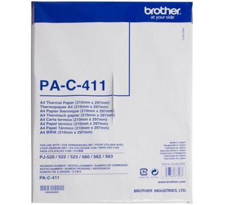 termo papier BROTHER PA-C-411, 100ks/A4, Pocket Jet PJ-622/623/662/663/673 (PAC411)