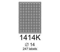 etikety RAYFILM 14mm kruh univerzálne biele R01001414KA (100 list./A4) (R0100.1414KA)