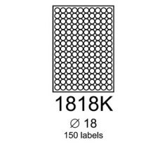 etikety RAYFILM 18mm kruh univerzálne biele R01001818KA (100 list./A4) (R0100.1818KA)