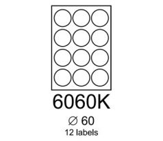 etikety RAYFILM 60mm kruh univerzálne biele R01006060KA (100 list./A4) (R0100.6060KA)