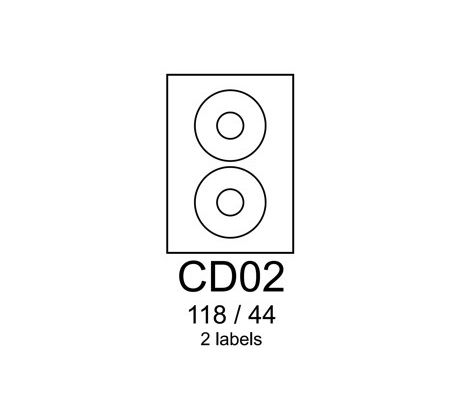 etikety RAYFILM CD02 118/44 univerzálne biele R0100CD02A (100 list./A4) (R0100.CD02A)