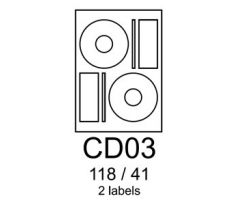 etikety RAYFILM CD03 118/41 univerzálne biele R0100CD03A (100 list./A4) (R0100.CD03A)