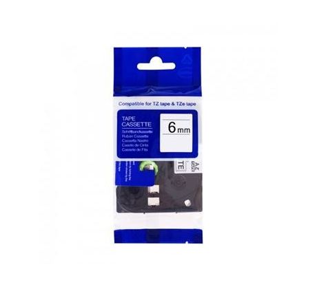 kompatibilná páska pre BROTHER TZ211 čierne písmo, biela páska Tape (6mm) (ECO-TZE-211)