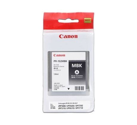 kazeta CANON PFI-102MBK matte black iPF 500/510/600/605/610/650/655/700/710/720/750/755/760/765, LP 17/24 (130 ml) (0894B001)