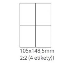 etikety ECODATA Samolepiace 105x148 univerzálne biele (100 listov A4/bal.) (ECO-10514800)