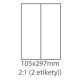 etikety Samolepiace 105x297 univerzálne biele 2ks/A4 (100 listov A4/bal.) (ECO-10529700)
