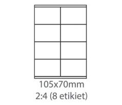 etikety Samolepiace 105x70 univerzálne biele 8ks/A4 (100 listov A4/bal.) (ECO-10507000)