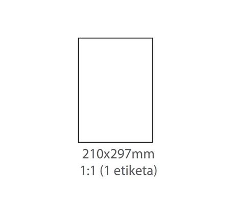 etikety ECODATA Samolepiace 210x297 univerzálne biele 1ks/A4 so zadným násekom/splitom (100 listov A4/bal.) (ECO-21029700/ZN)