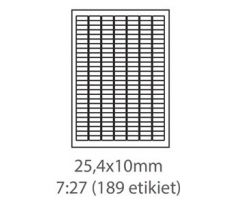 etikety  Samolepiace 25,4x10 univerzálne biele 189ks/A4 (100 listov A4/bal.) (ECO-02501000)