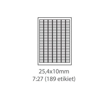 etikety  Samolepiace 25,4x10 univerzálne biele 189ks/A4 (100 listov A4/bal.) (ECO-02501000)