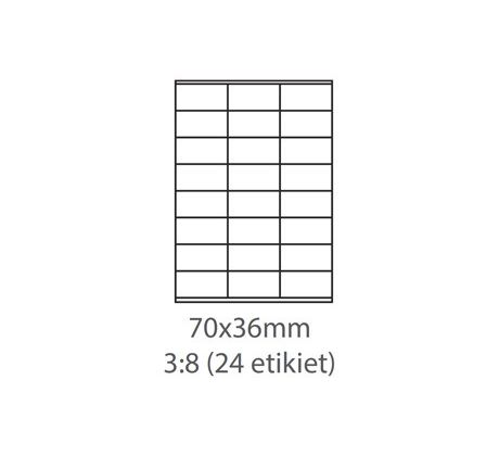 etikety samolepiace 70x36 univerzálne biele 24ks/A4 (100 listov A4/bal.) (ECO-07003602)