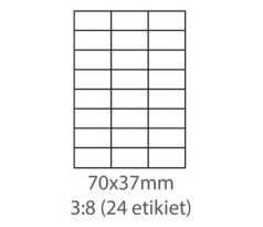 etikety samolepiace 70x37 univerzálne biele 24ks/A4 (100 listov A4/bal.) (ECO-07003700)